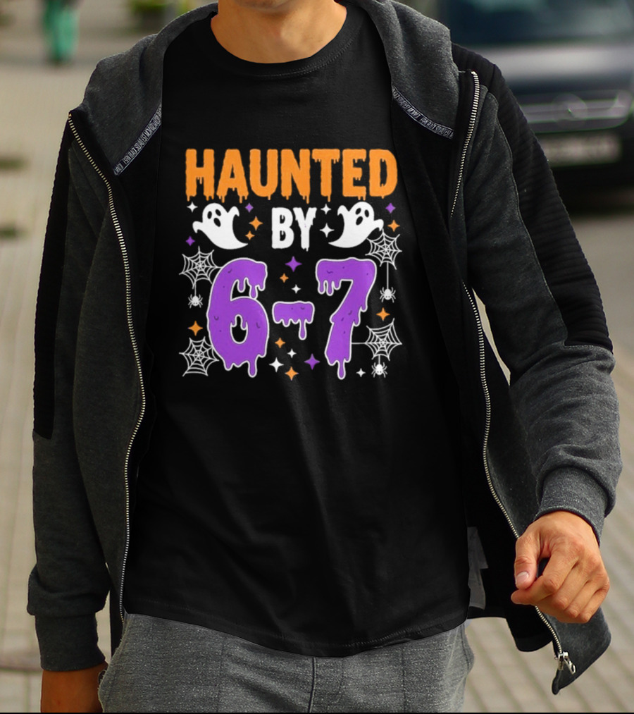 Haunted By 67 Halloween Ghosts And Spiders T-Shirt