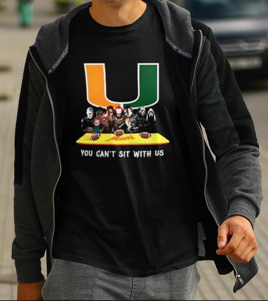 Horror Characters Miami Hurricanes You Can't Sit With Us Halloween 2025 T-Shirt