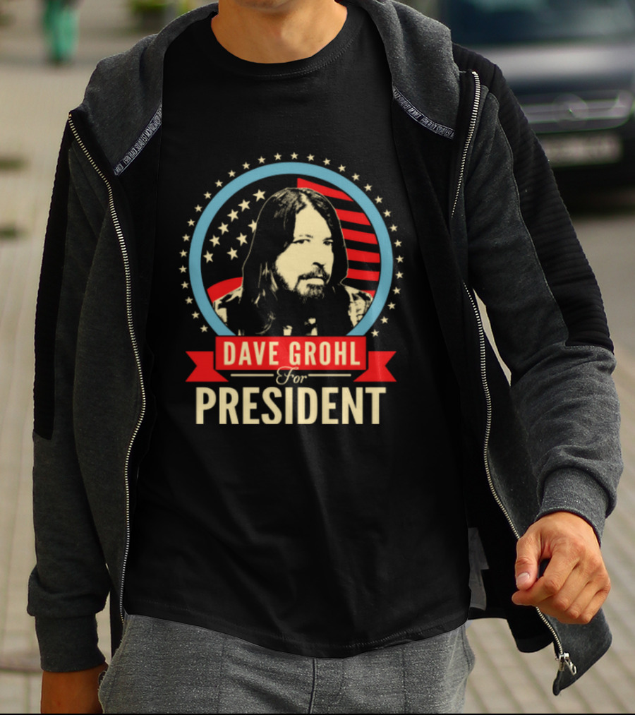 Dave Grohl For President Stars And Stripes Iconic Campaign T-Shirt