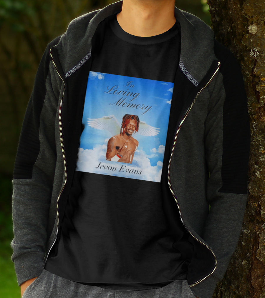 In Loving Memory Jevon Evans Angel Wings Clouds T-Shirt