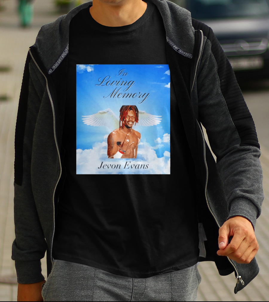In Loving Memory Jevon Evans Angel Wings Clouds T-Shirt