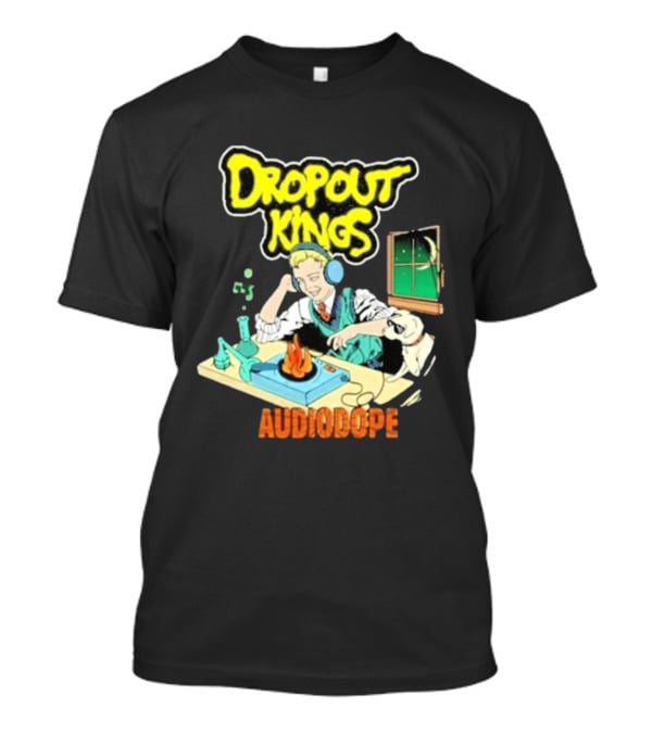 Dropout Kings Audio Dope Scientist Listening With Headphones And Chemistry Setup T-Shirt