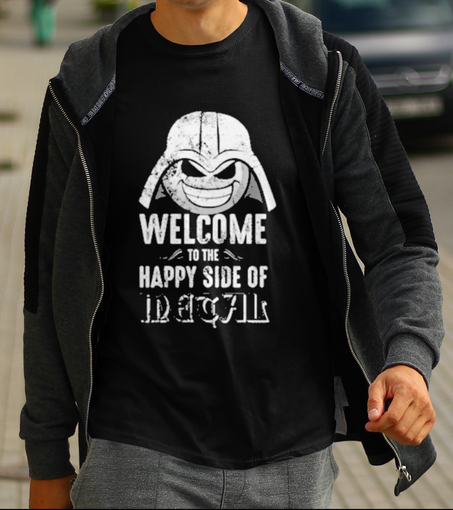 Welcome To The Happy Side Of Metal Darth Smiley T-Shirt