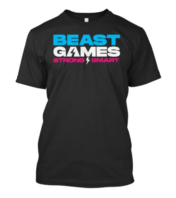 Beast Games Strong Smart MrBeast Lightning Bolt T-Shirt
