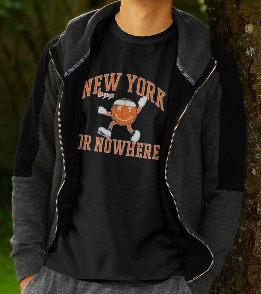 New York Knicks Smiling Basketball Character Or Nowhere T-Shirt