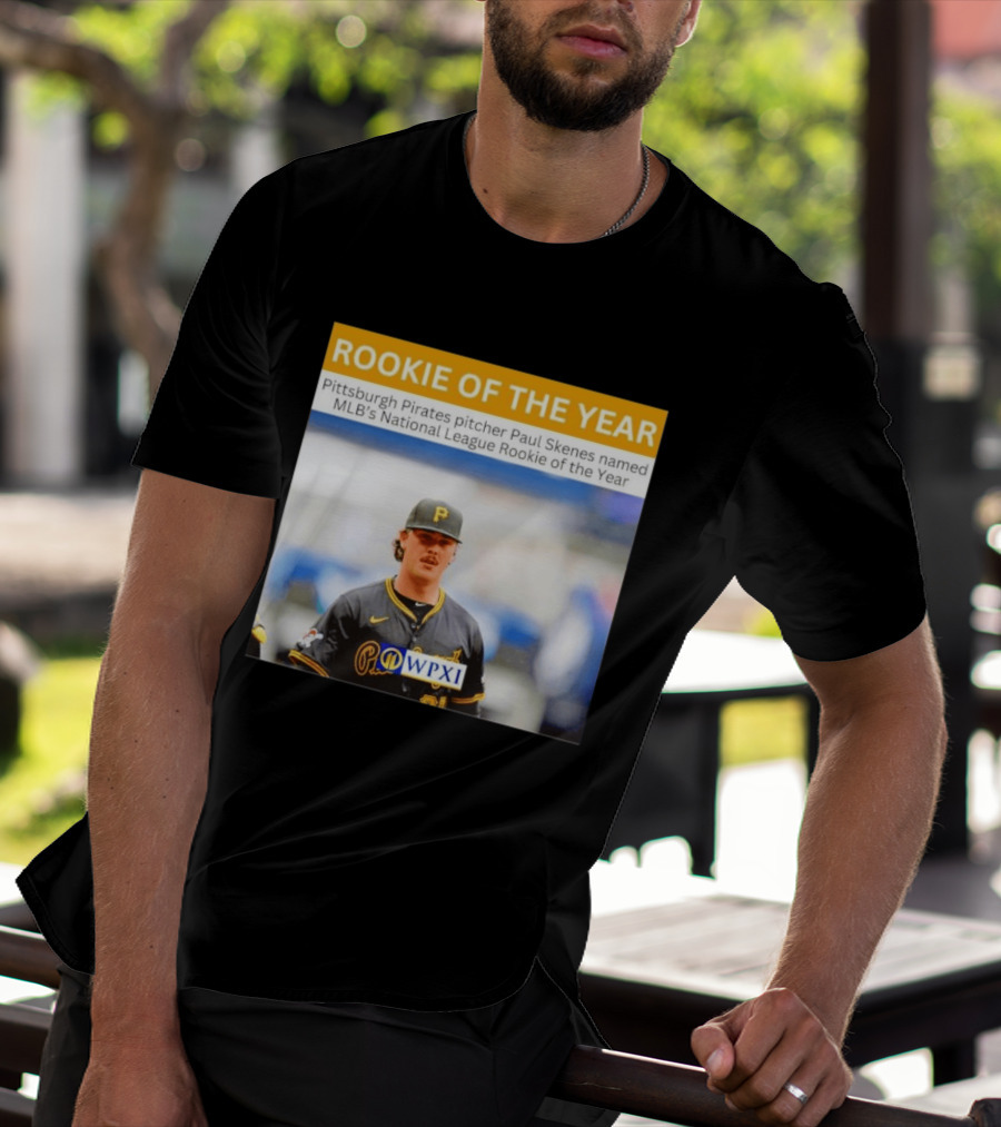 Rookie Of The Year Pittsburgh Pirates Pitcher Paul Skenes National League Award WPXI T-Shirt