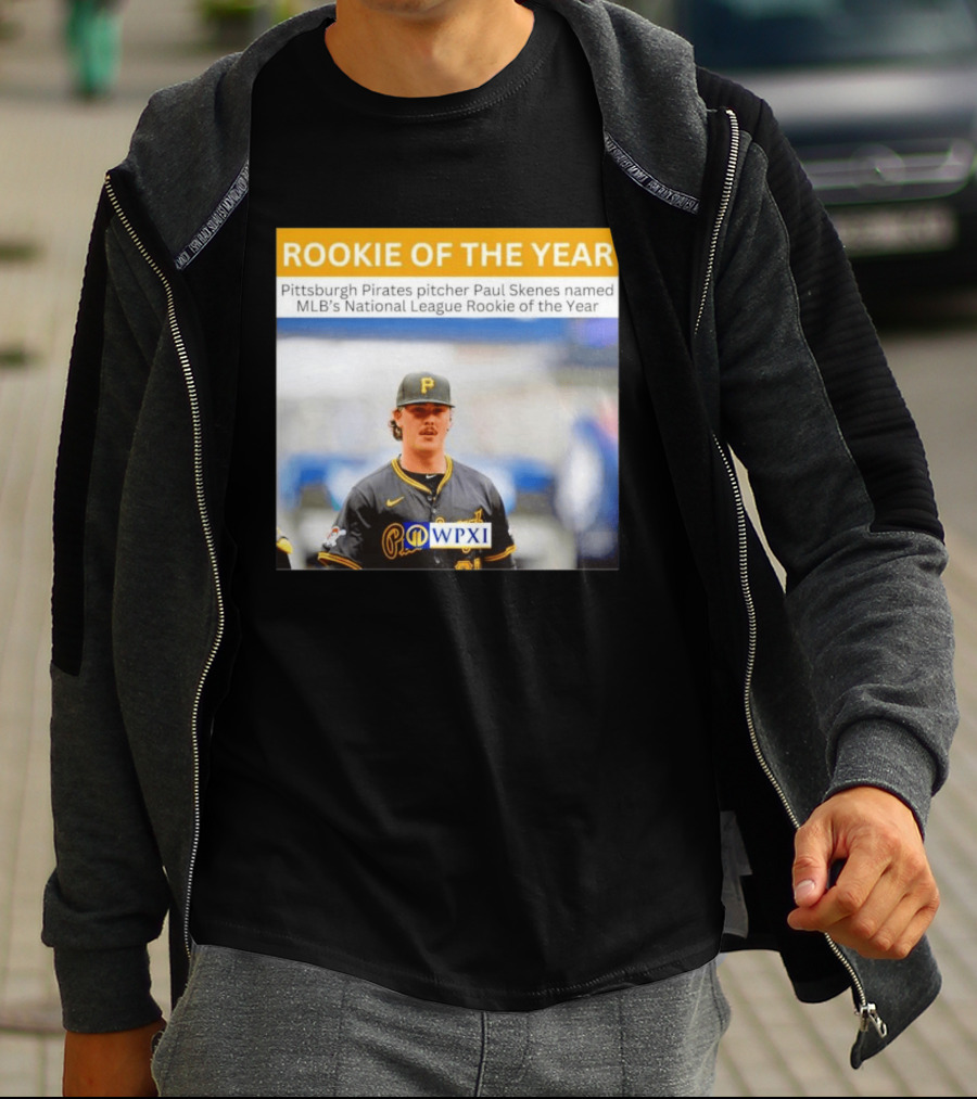 Rookie Of The Year Pittsburgh Pirates Pitcher Paul Skenes National League Award WPXI T-Shirt