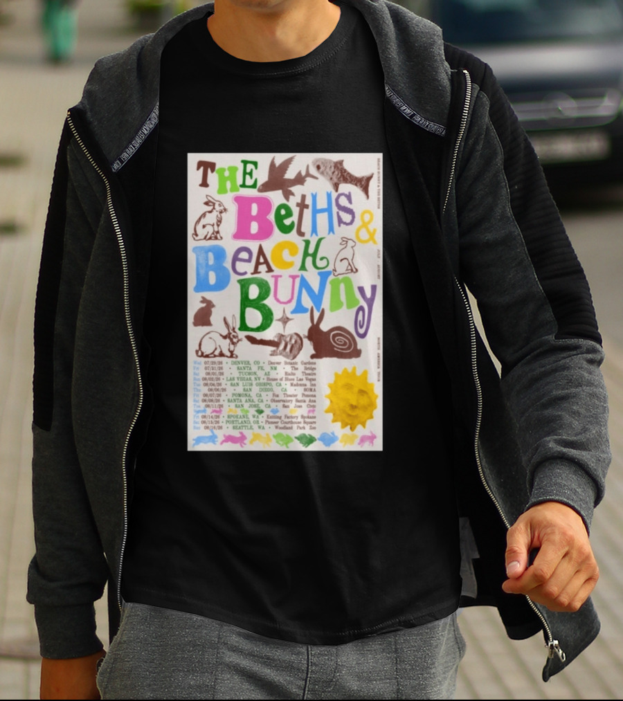 The Beths Beach Bunny North America Tour 2026 Denver Santa Fe Tucson Seattle T-Shirt