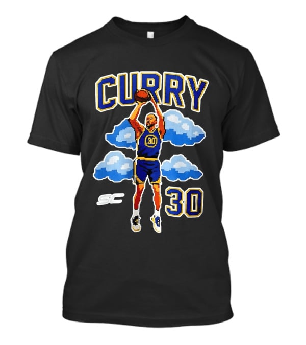 Stephen Curry Golden State Warriors 8 Bit Cloud Basketball 30 T-Shirt