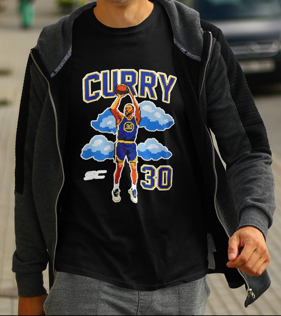 Stephen Curry Golden State Warriors 8 Bit Cloud Basketball 30 T-Shirt