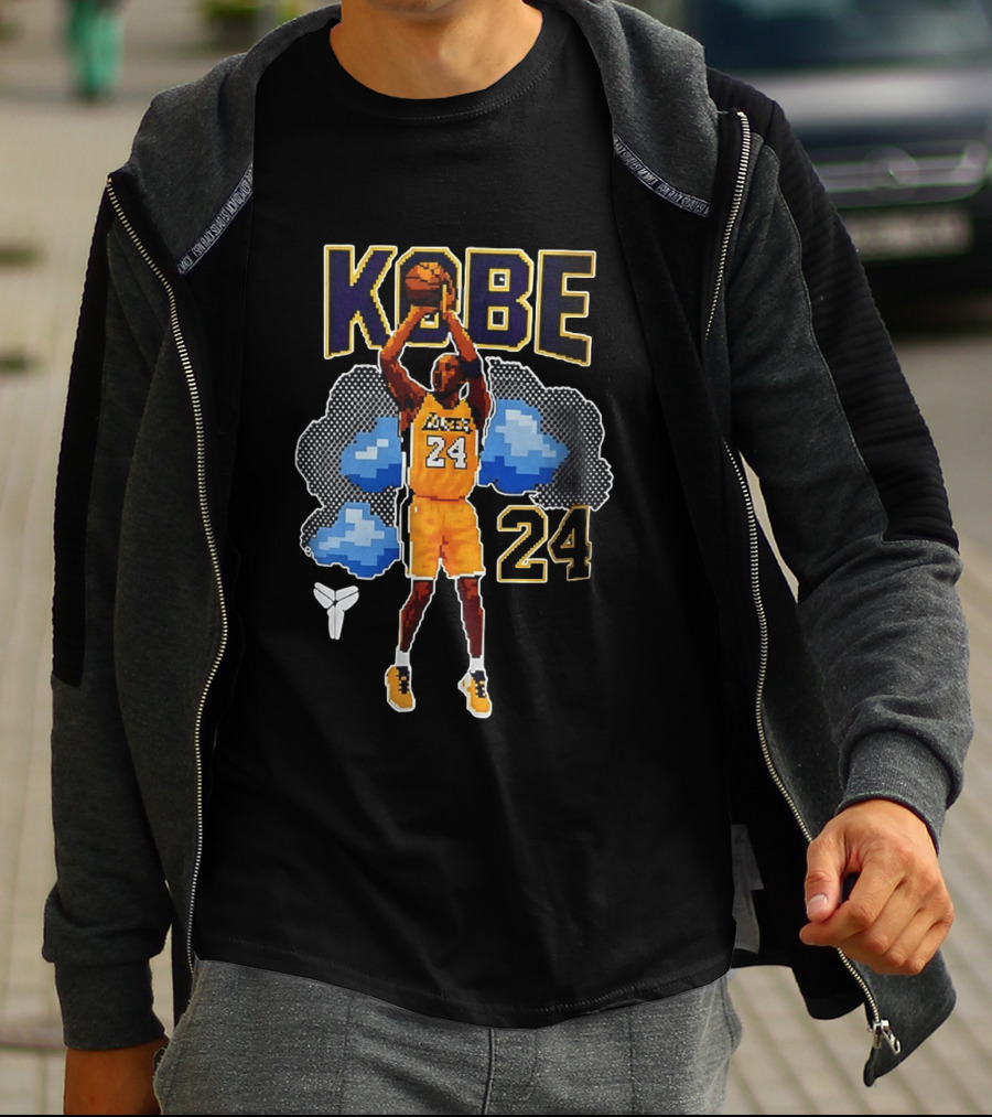 Kobe Bryant Los Angeles Lakers 8 Bit NBA Number 24 Pixels T-Shirt