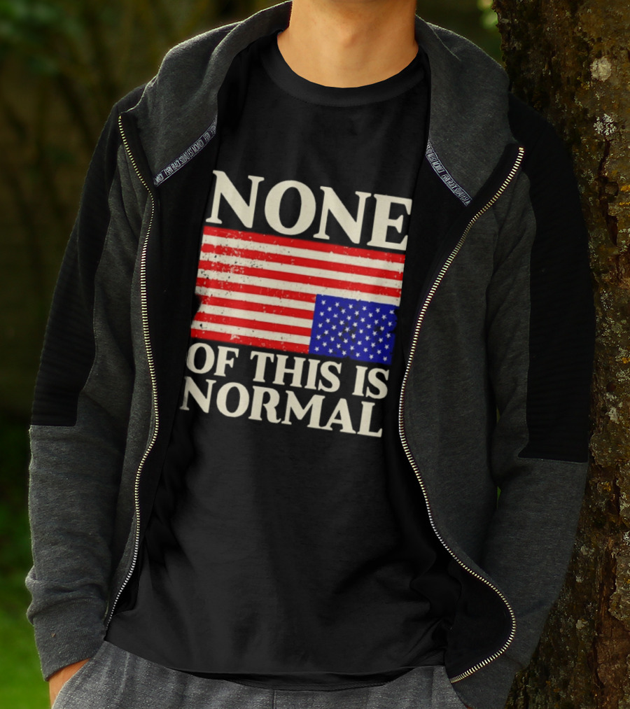 None Of This Is Normal US Flag Design For Sale Ships Free T-Shirt