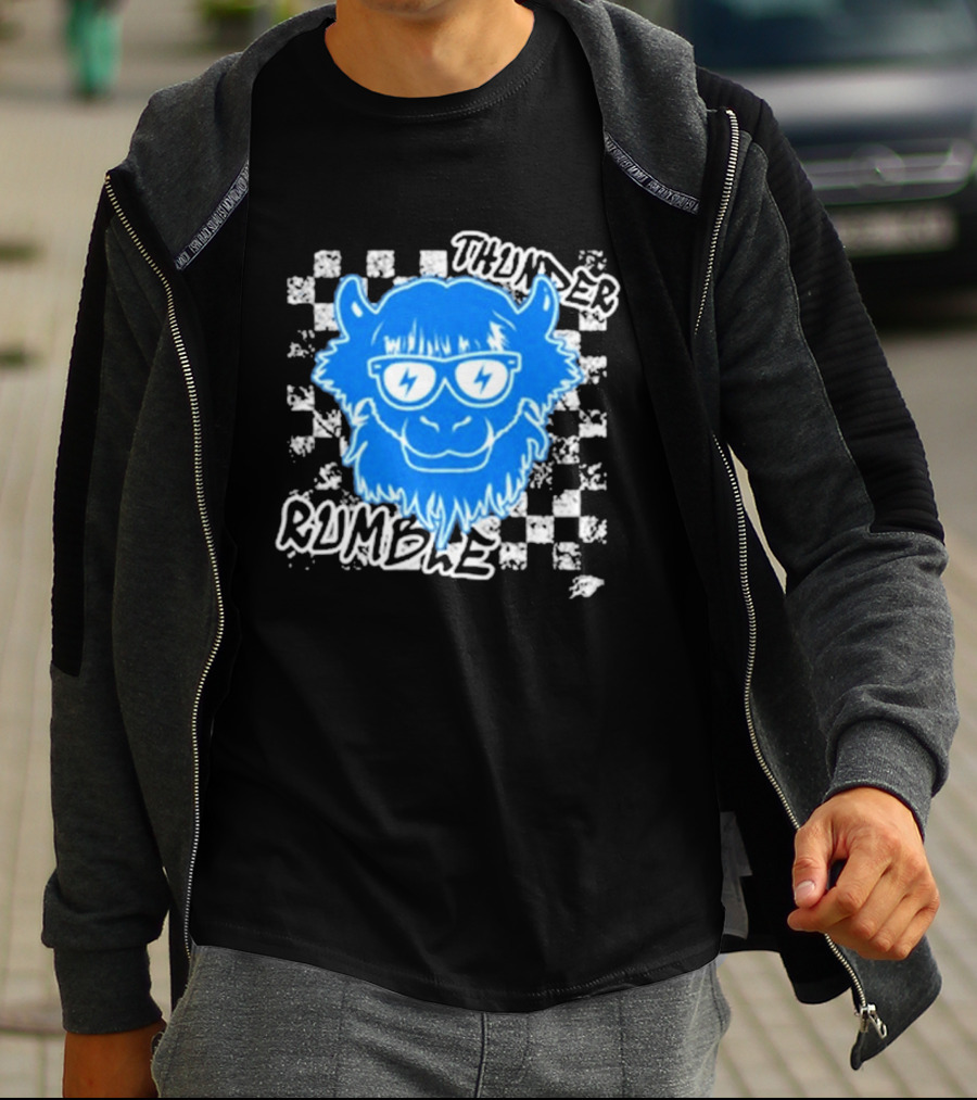 Oklahoma City Thunder Rumble Checkered Emoji Thunder Rumble T-Shirt