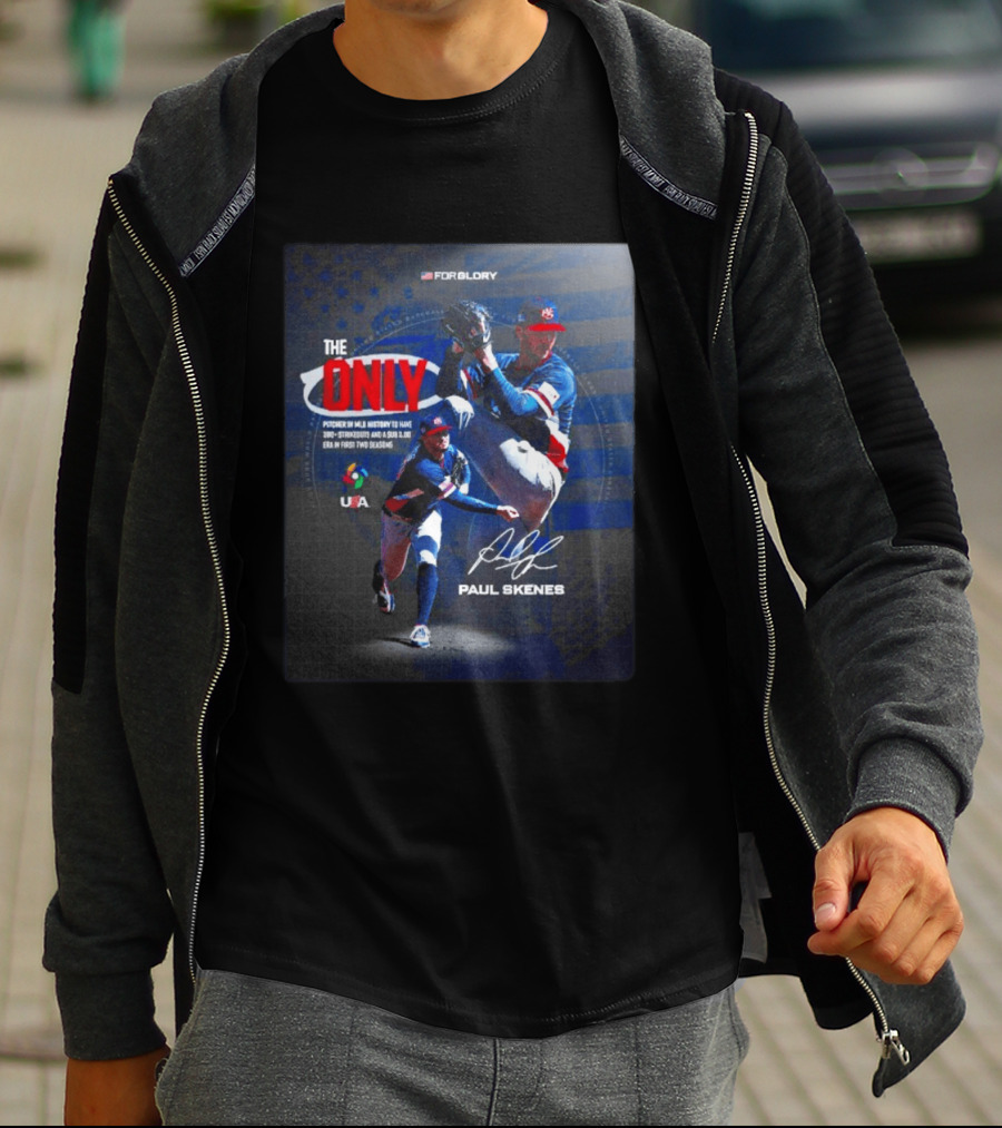FORGLORY USA Baseball Paul Skenes The Only Pitcher In MLB History 380 Strikeouts And Sub 3.00 ERA T-Shirt