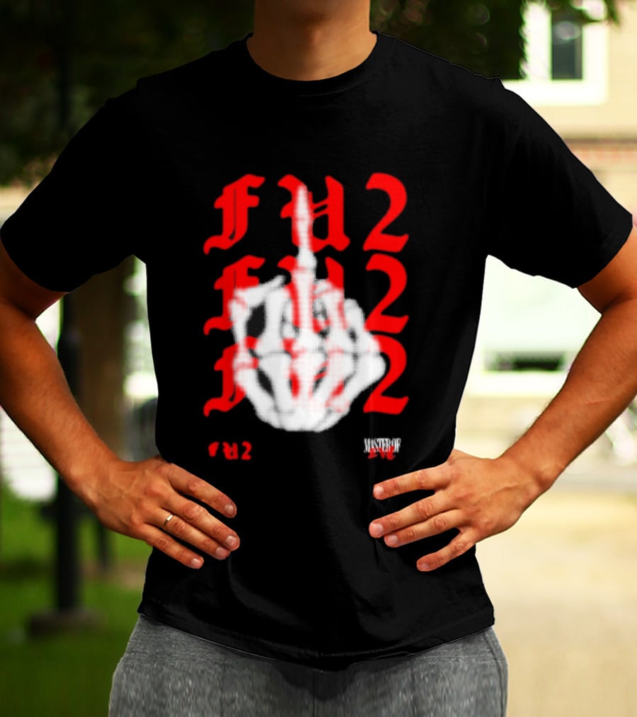 FU2 Middle Finger Three 6 Mafia Master Of Evil T-Shirt