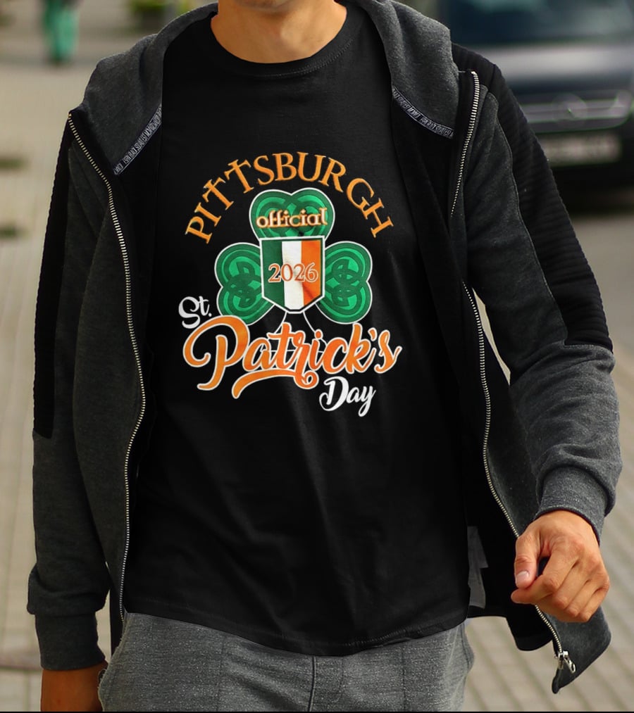 Pittsburgh Official St Patrick's Day 2026 Shamrock Irish Flag T-Shirt