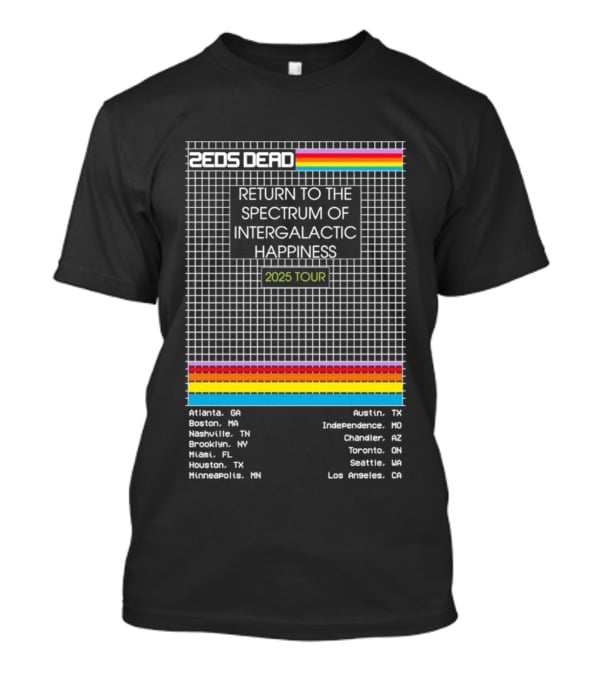 Zeds Dead Return To The Spectrum Of Intergalactic Happiness 2025 Tour Dates Grid T-Shirt