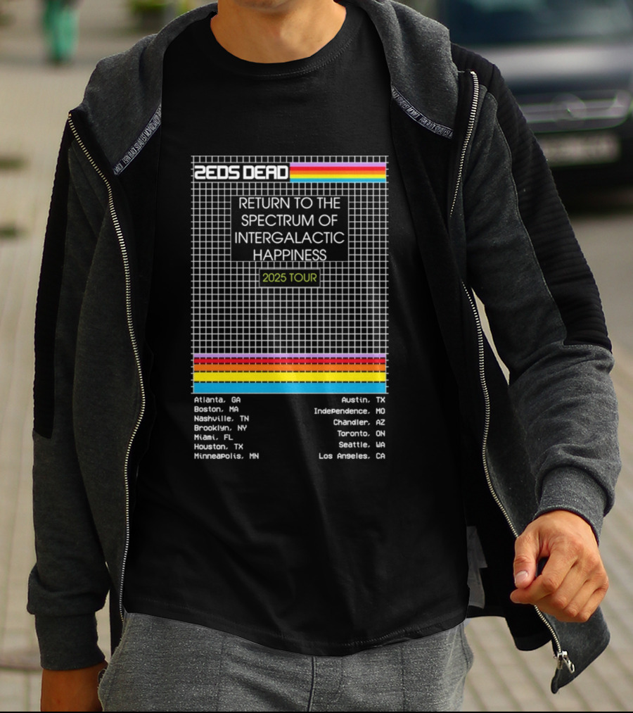 Zeds Dead Return To The Spectrum Of Intergalactic Happiness 2025 Tour Dates Grid T-Shirt