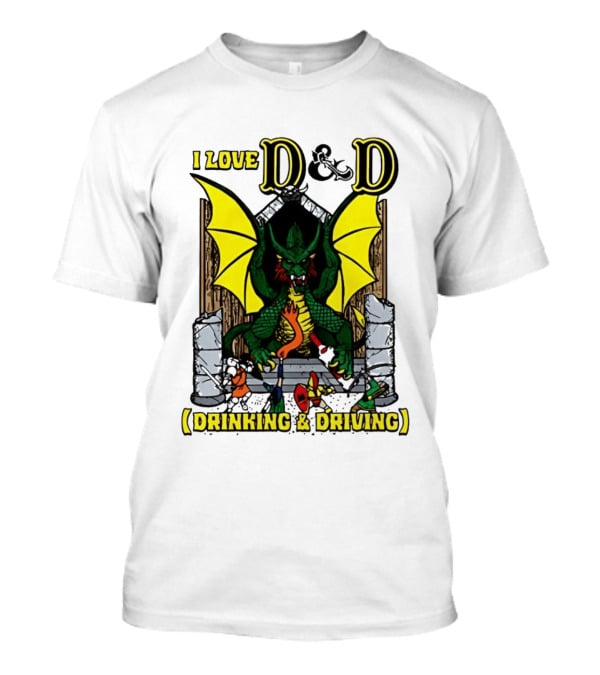I Love D&D Drinking & Driving Dragon T-Shirt