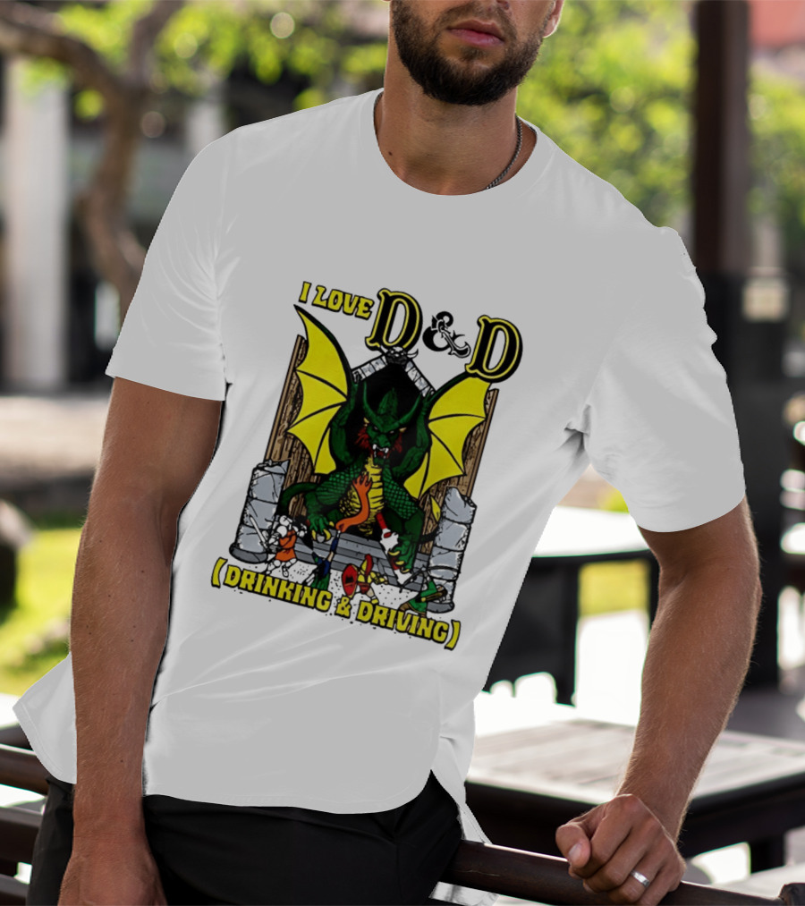 I Love D&D Drinking & Driving Dragon T-Shirt