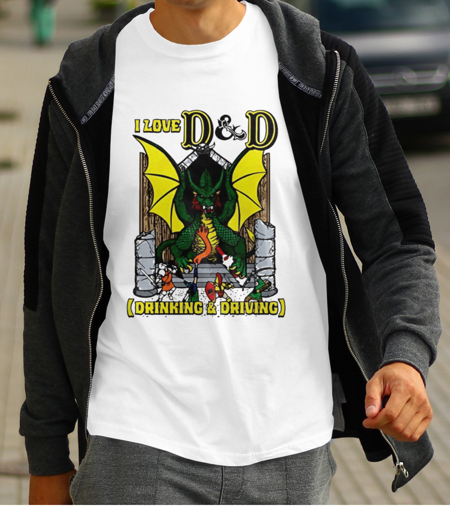 I Love D&D Drinking & Driving Dragon T-Shirt