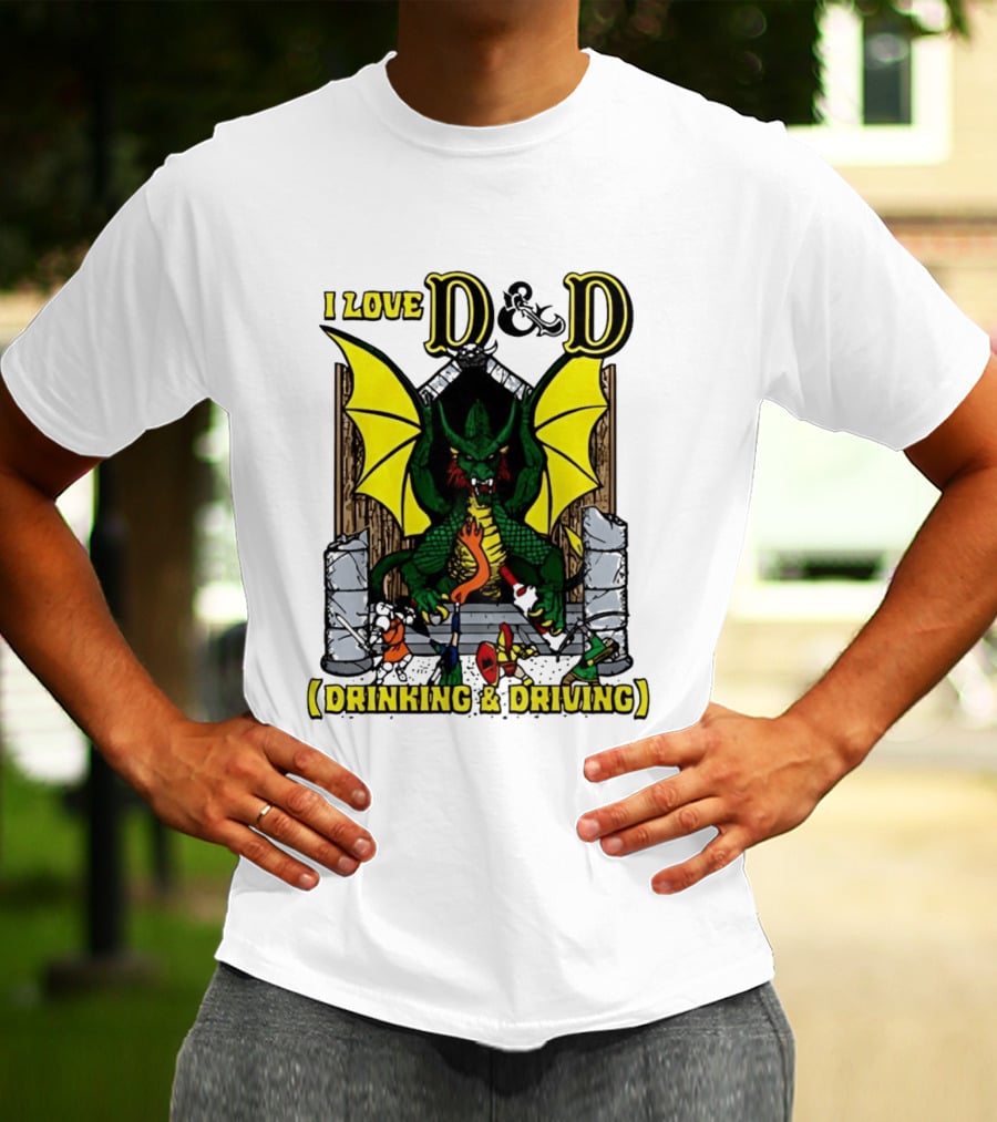 I Love D&D Drinking & Driving Dragon T-Shirt