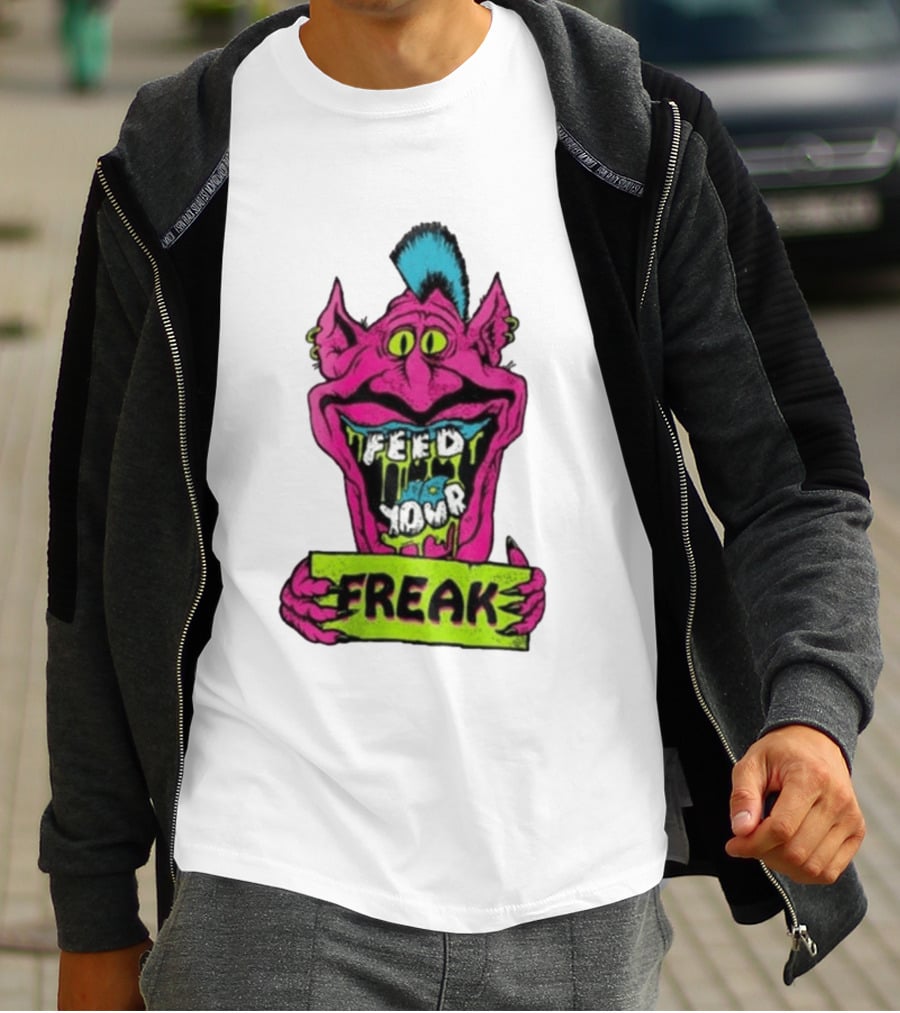 Feed Your Freak Monster Old School Psychedelic Punk T-Shirt