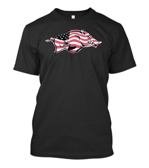 Arkansas Razorbacks USA Flag Hog T-Shirt