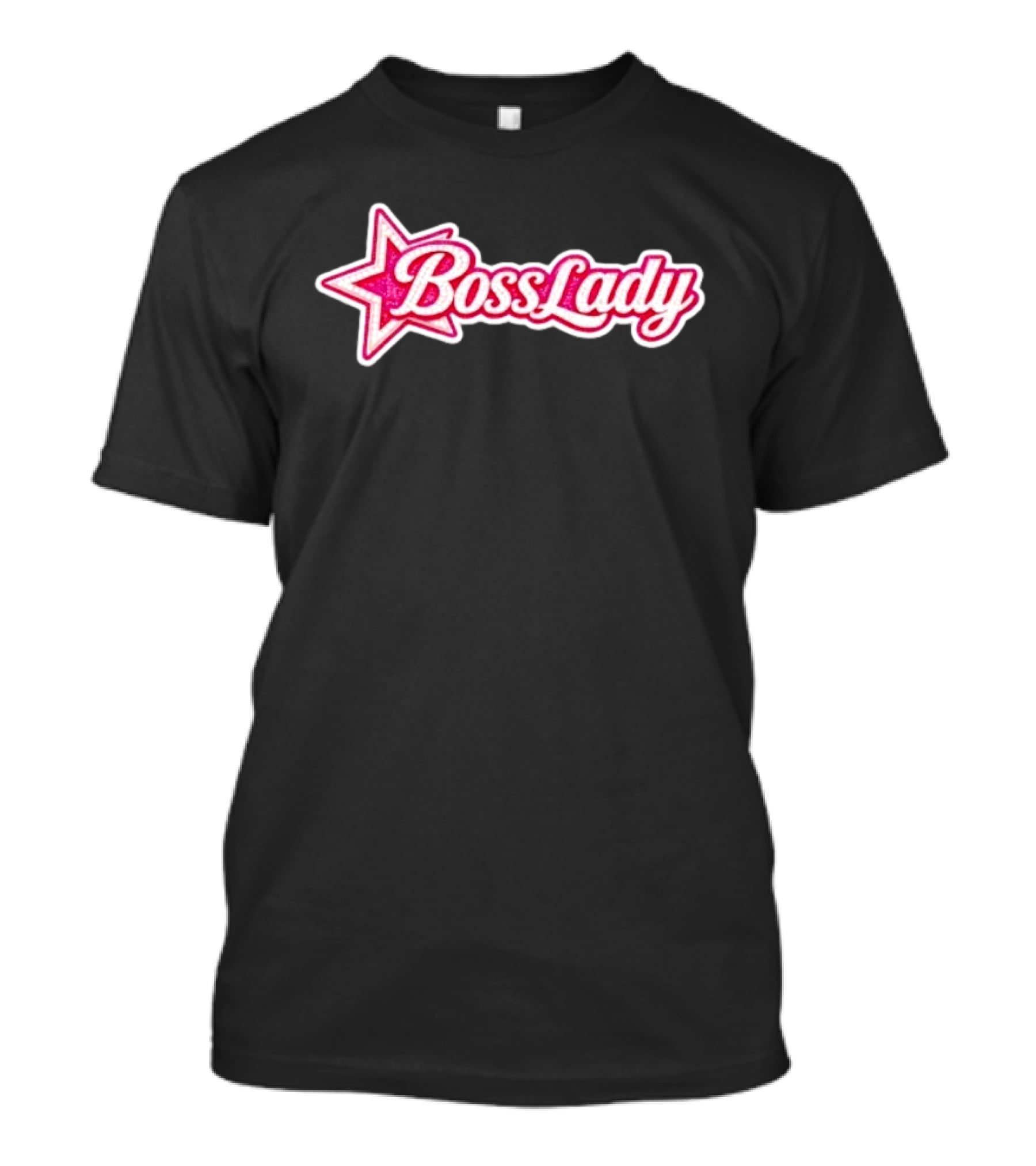 Boss Lady Pink Glitter Star T-Shirt
