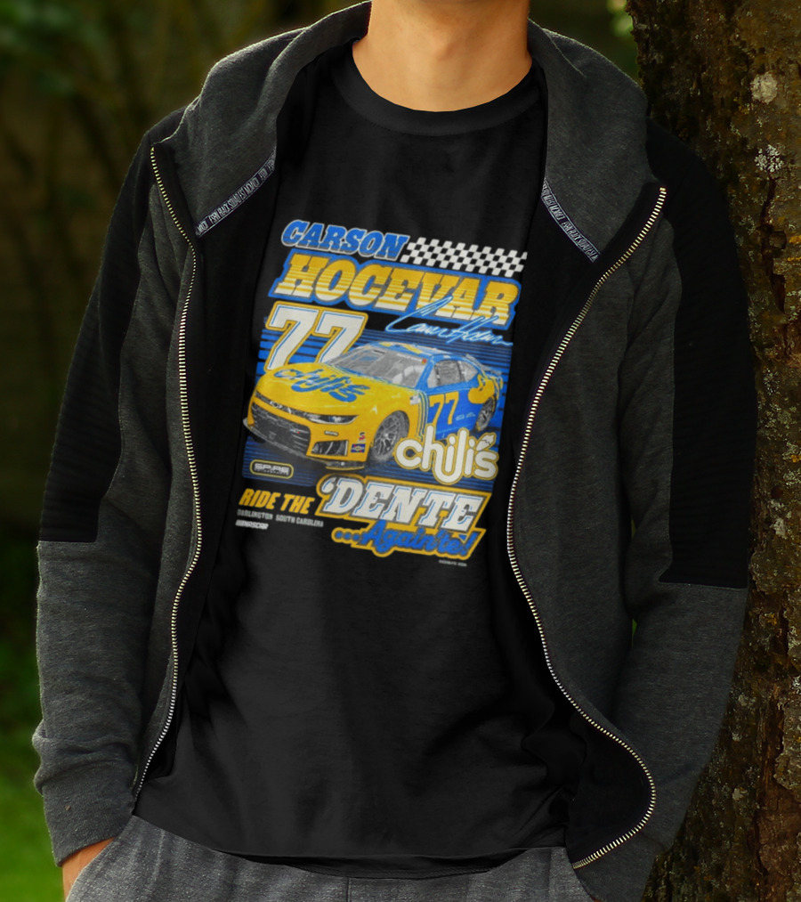 CARSON HOCEVAR 77 Chili's Dente Again Spire Racing T-Shirt