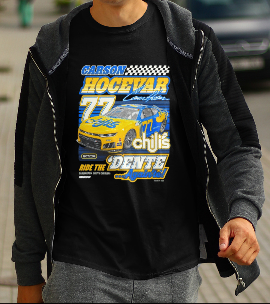 CARSON HOCEVAR 77 Chili's Dente Again Spire Racing T-Shirt
