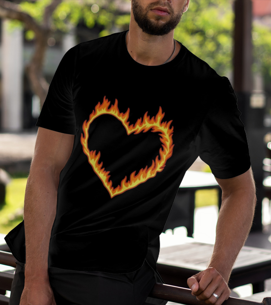 High Potential Morgan Croft Fire Heart Flame T-Shirt