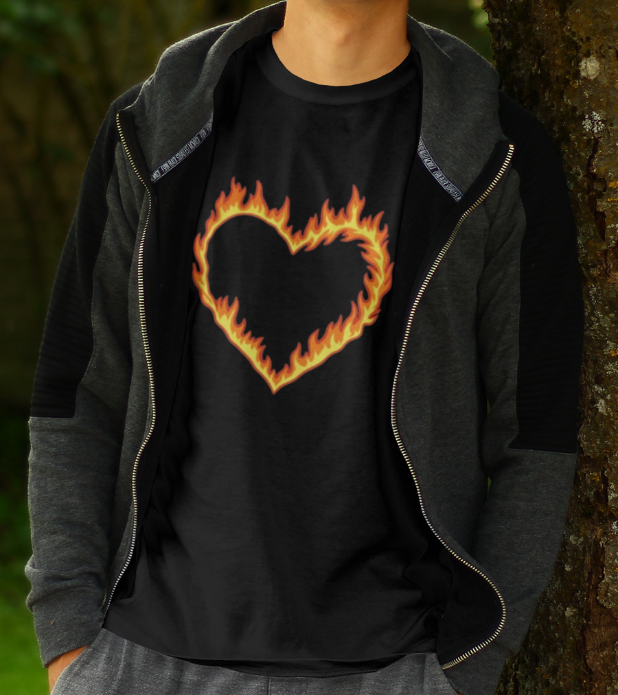 High Potential Morgan Croft Fire Heart Flame T-Shirt