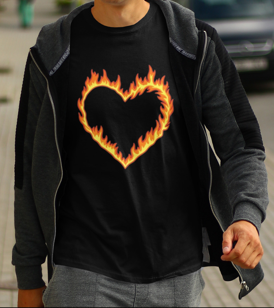 High Potential Morgan Croft Fire Heart Flame T-Shirt