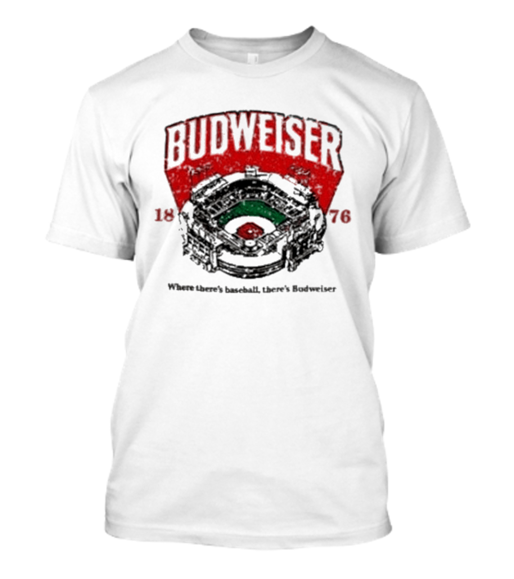 BUDWEISER 1876 Ballpark Where There's Baseball There's Budweiser T-Shirt
