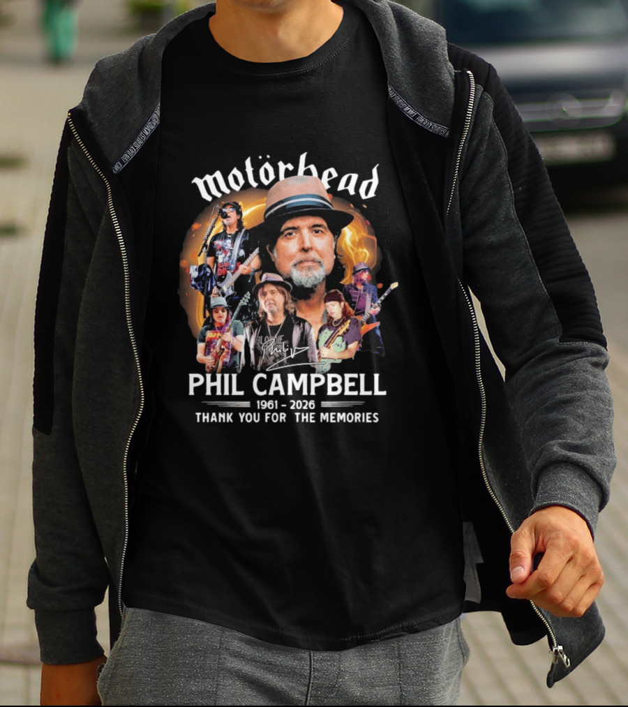 Motörhead Phil Campbell 1961 2026 Thank You For The Memories Music T-Shirt