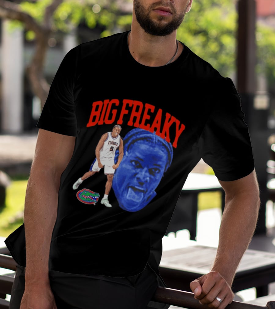 Florida Gators Rueben Chinyelu Big Freaky NBA Player Action T-Shirt