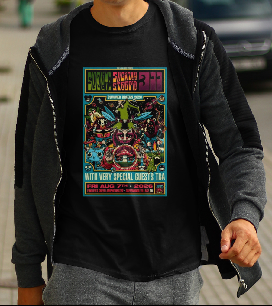 Sublime Slightly Stoopid 311 Summer Greens 2026 Fri Aug 7 Fiddler's Green Amphitheatre Greenwood Village CO With Very Special Guests TBA T-Shirt