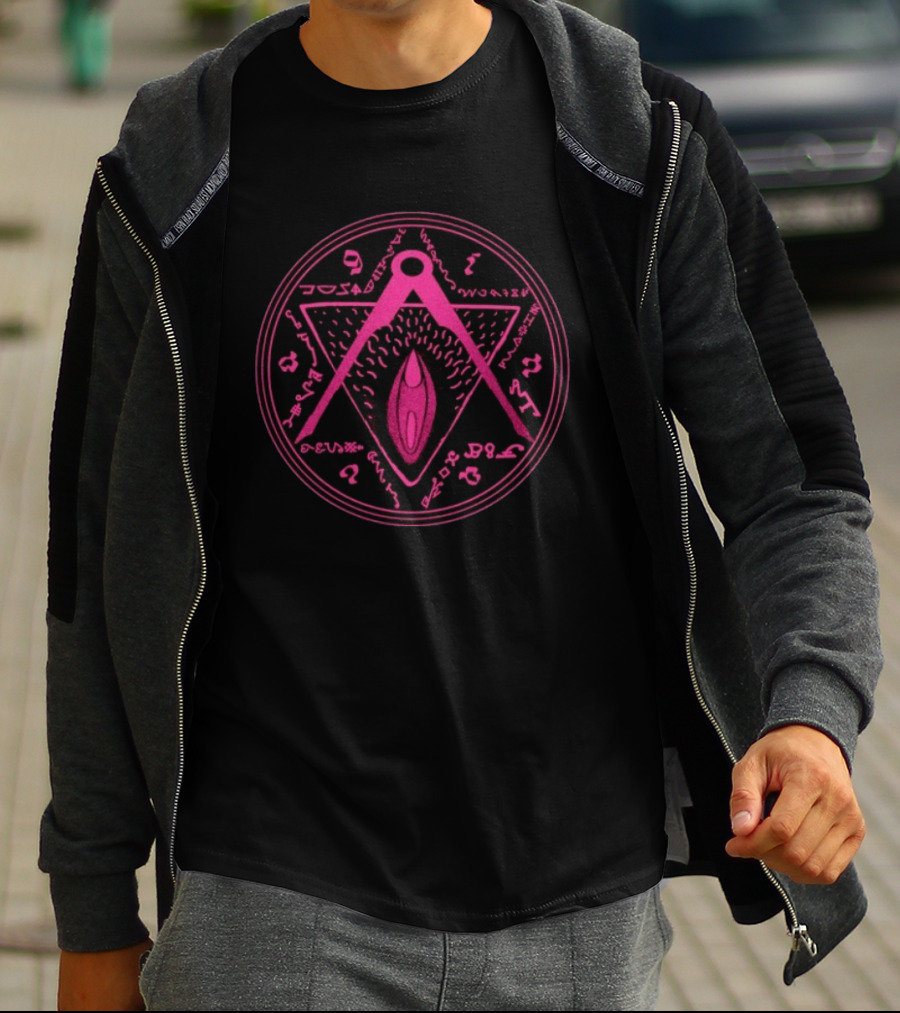 Vaginal Talisman Pink Symbol Mystic Circle T-Shirt