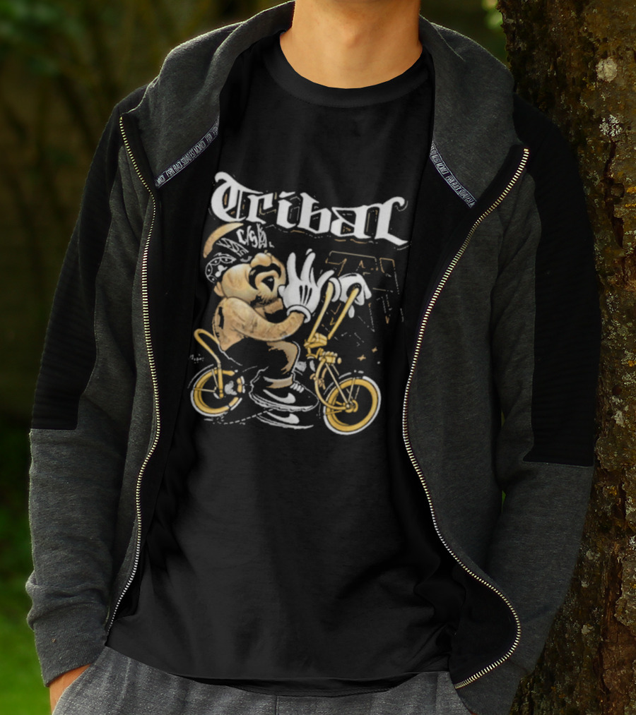 Tribal Origi Bike Character Riding Streetwear T-Shirt