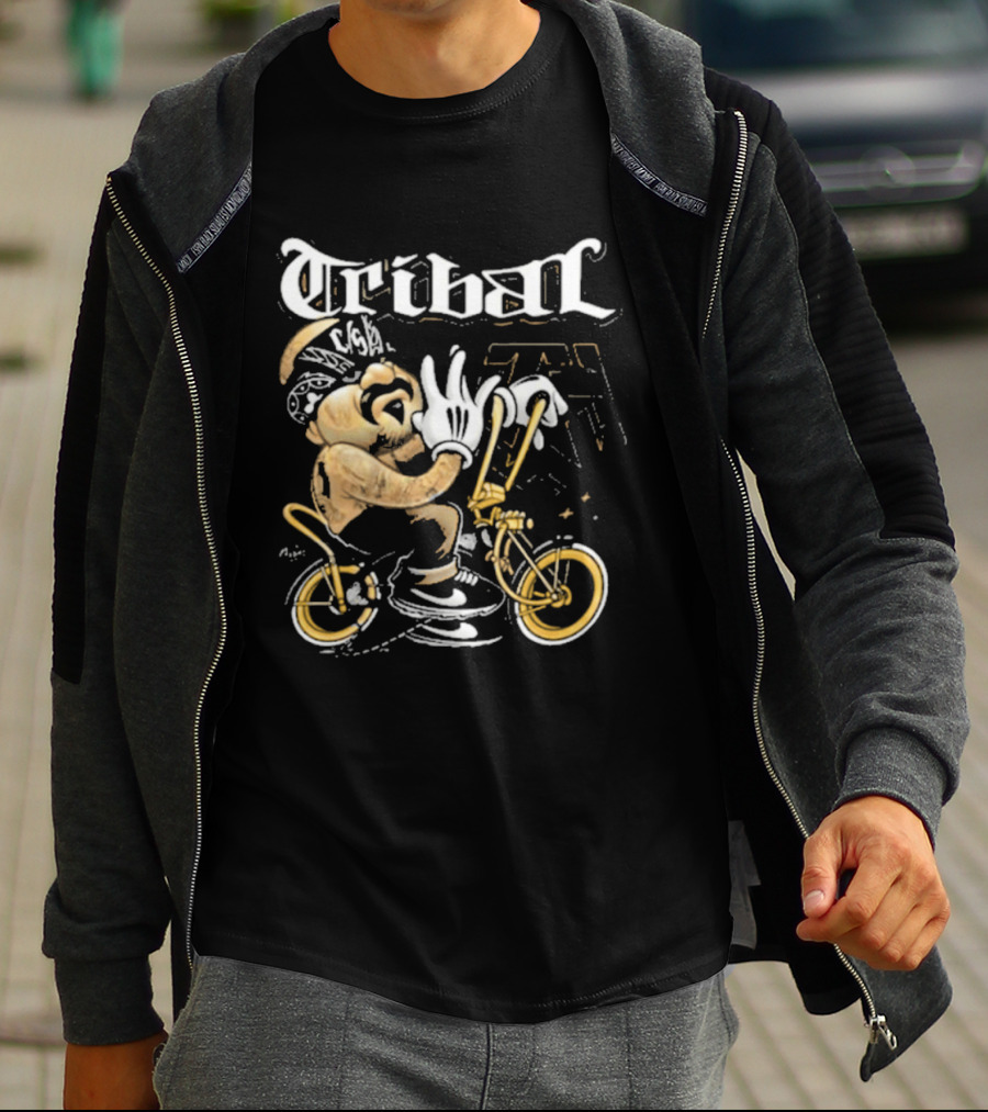 Tribal Origi Bike Character Riding Streetwear T-Shirt