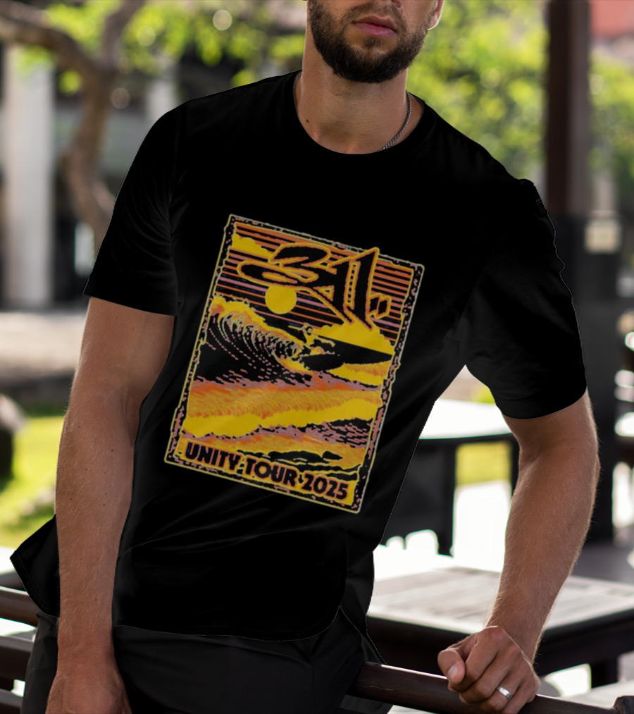 311 Unity Tour 2025 Surfer Wave Art With Sunset T-Shirt