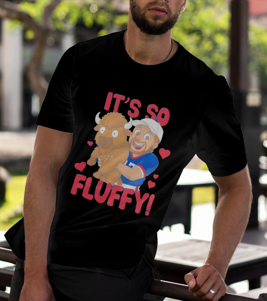 It's So Fluffy Josh Allen Buffalo Bills Cartoon Hearts T-Shirt