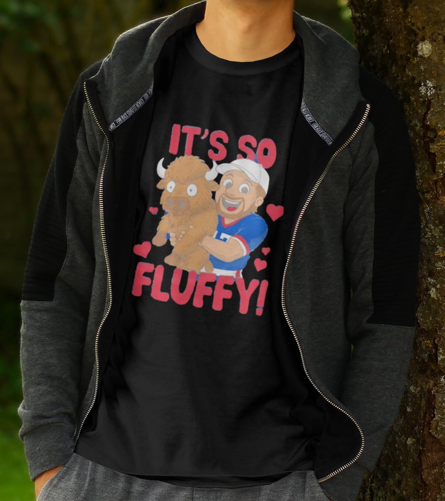 It's So Fluffy Josh Allen Buffalo Bills Cartoon Hearts T-Shirt