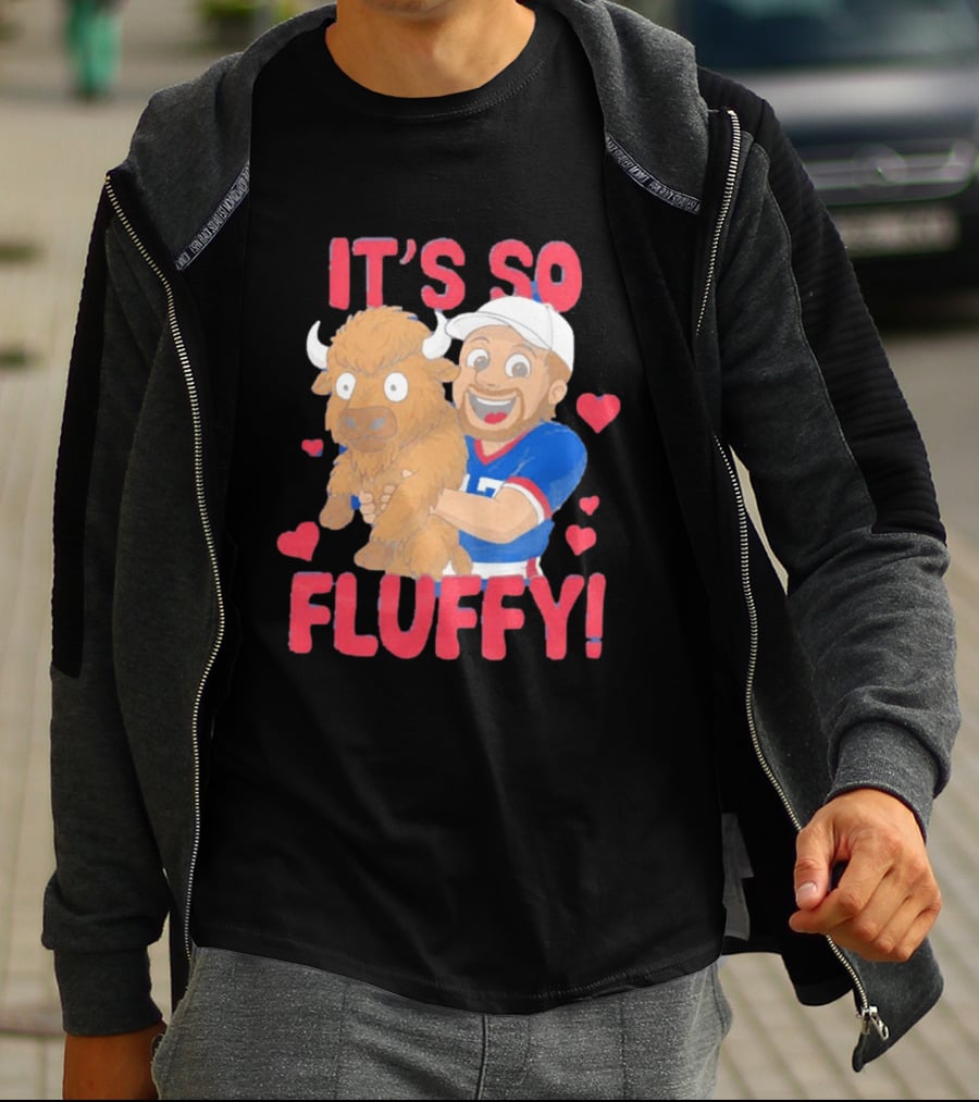It's So Fluffy Josh Allen Buffalo Bills Cartoon Hearts T-Shirt