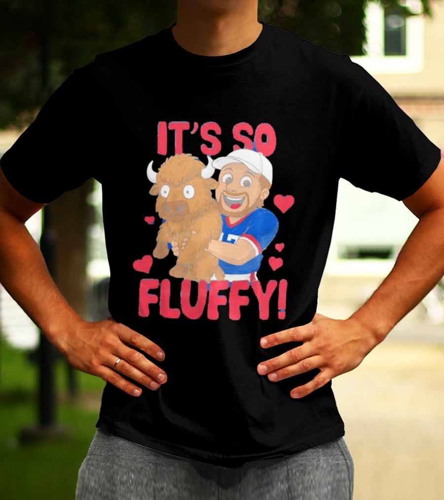 It's So Fluffy Josh Allen Buffalo Bills Cartoon Hearts T-Shirt