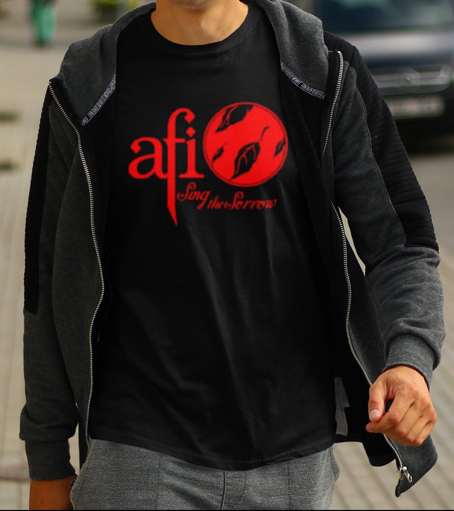AFI Sing The Sorrow Red Logo And Globe T-Shirt