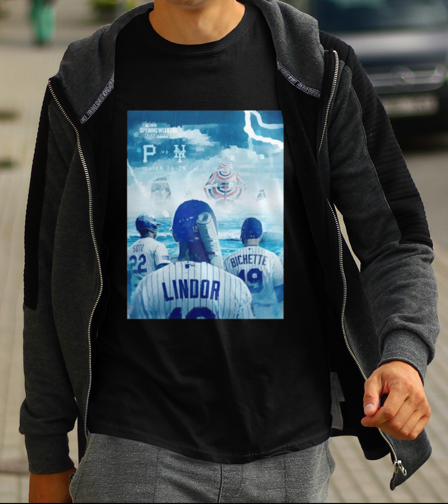 Lindor Soto Bichette New York Mets Vs Pirates 2026 MLB Opening Weekend March 26 29 T-Shirt