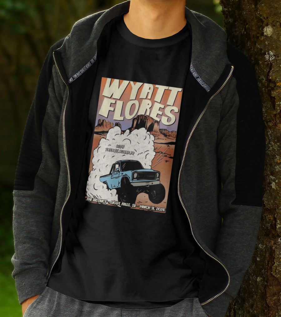 Wyatt Flores Sioux Falls Concert With Pepe El Burrio Jr March 31 2026 Desert Adventure T-Shirt