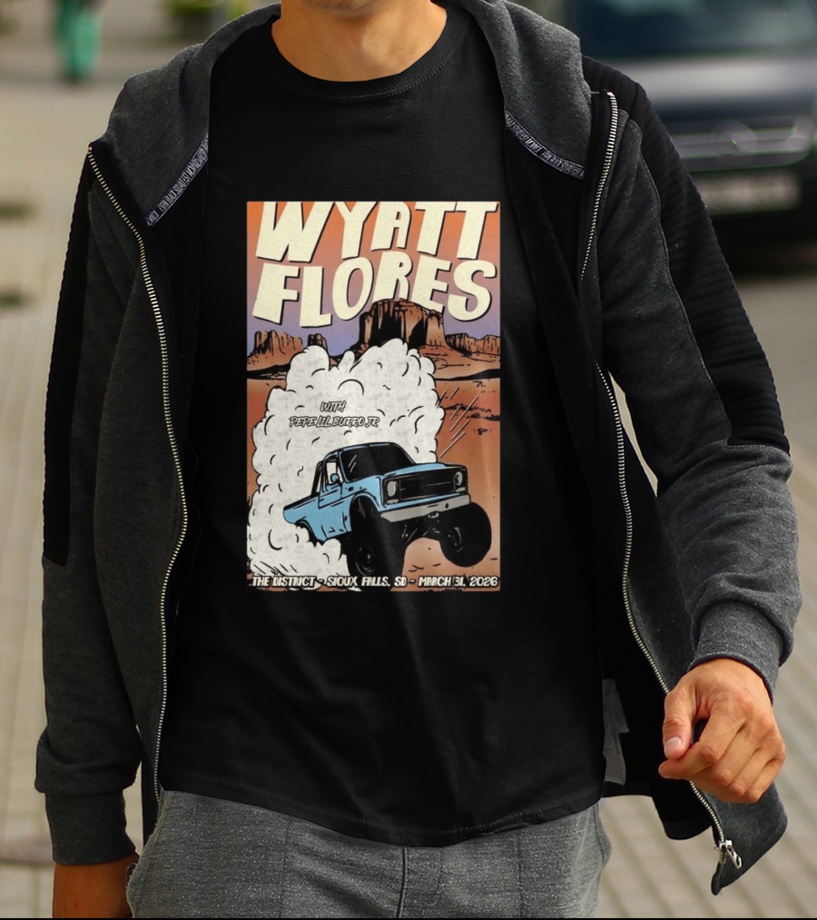Wyatt Flores Sioux Falls Concert With Pepe El Burrio Jr March 31 2026 Desert Adventure T-Shirt